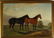19th c American School genre painting of two horses on