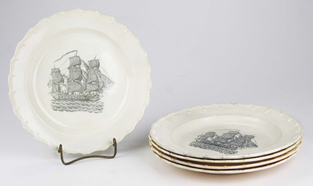 5  late 18th c. Leeds creamware feather edge soft paste (1 of 3)