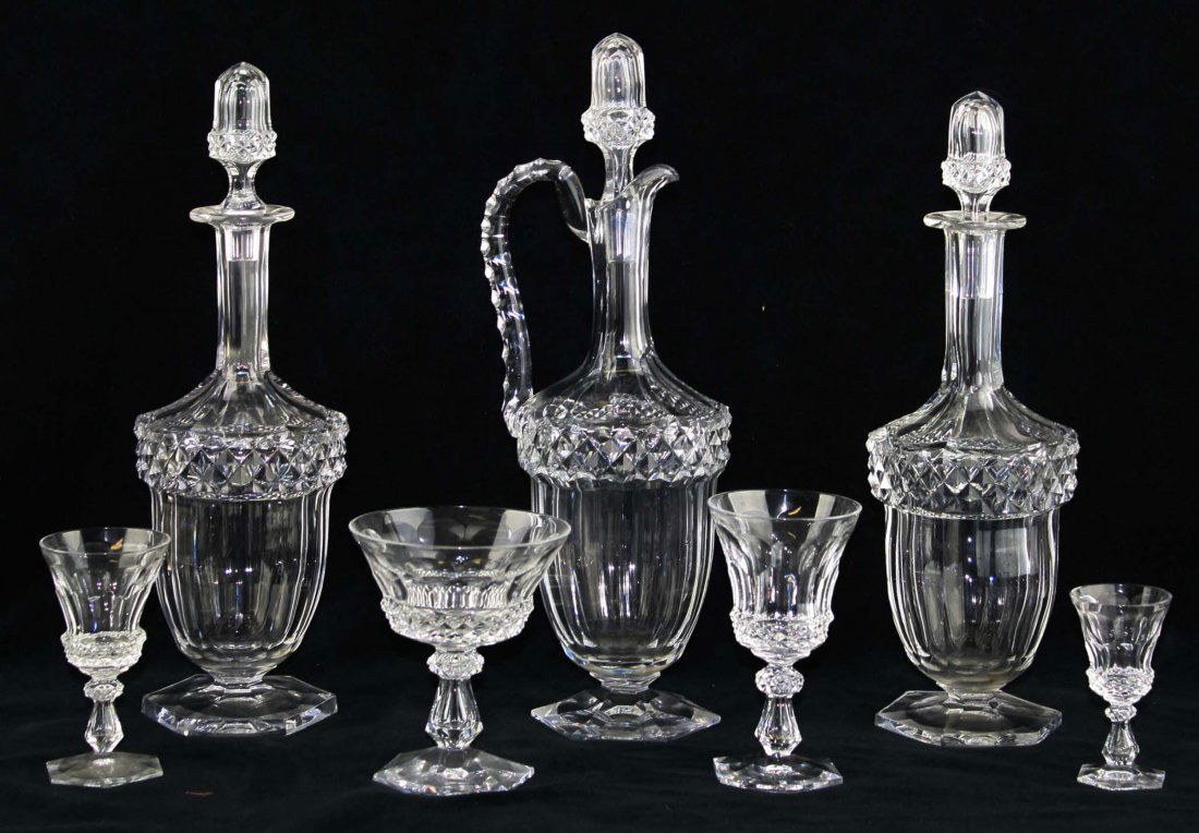 three fine 19th c. cut and paneled glass acorn form (1 of 4)