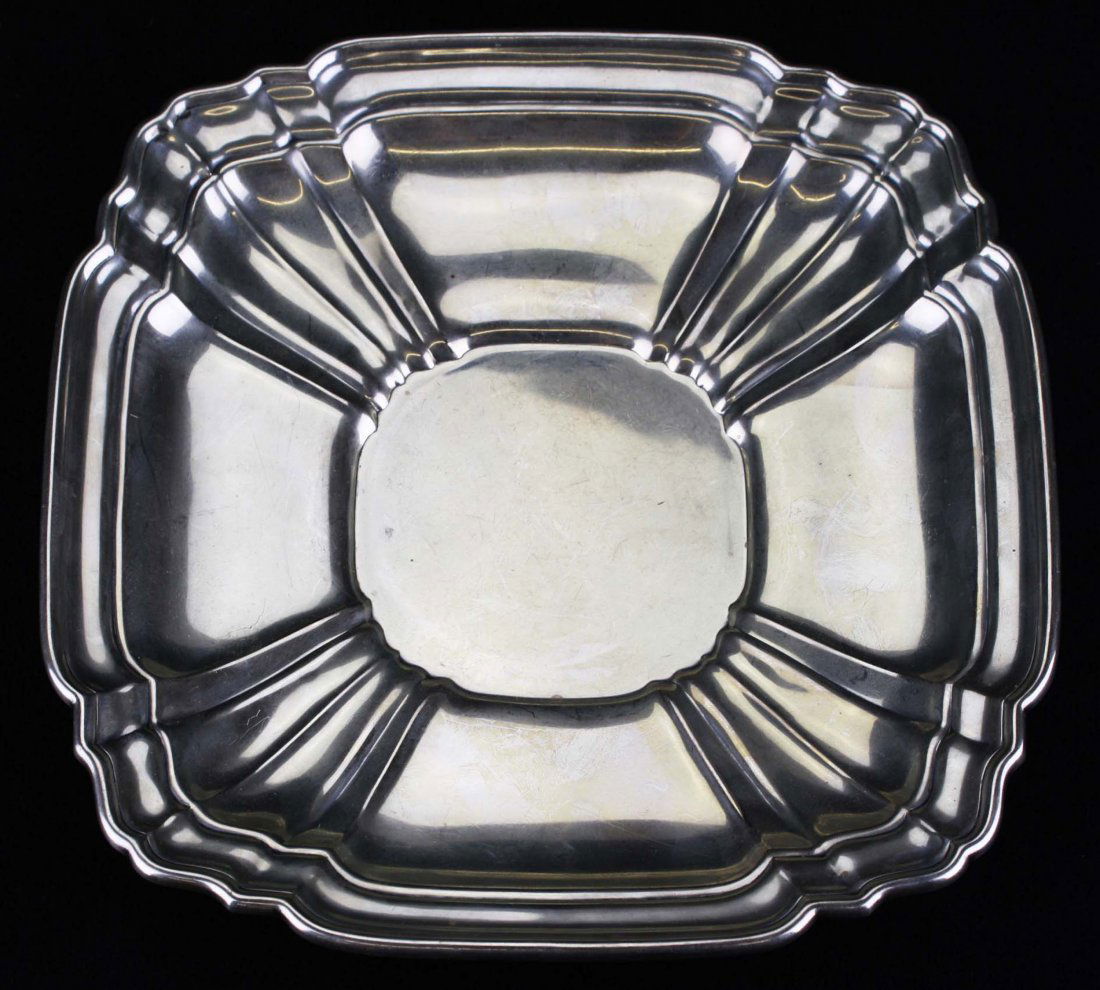 Gorham sterling silver scalloped edge square serving (1 of 4)