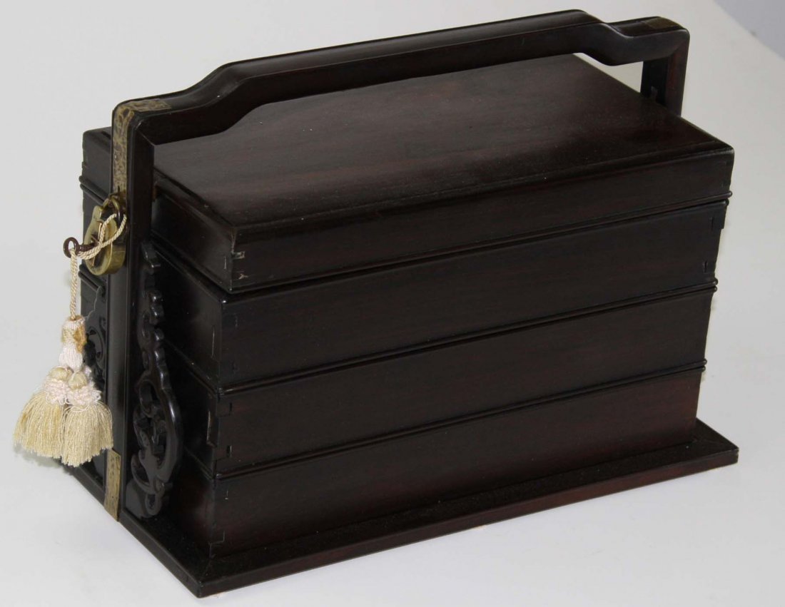 20th c Chinese stacking wooden wedding  chest with (1 of 7)