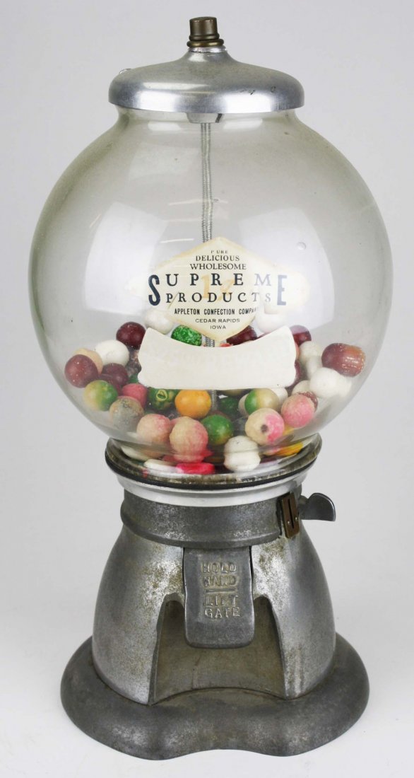 vintage mid-century coin operated gumball machine, ht (1 of 4)