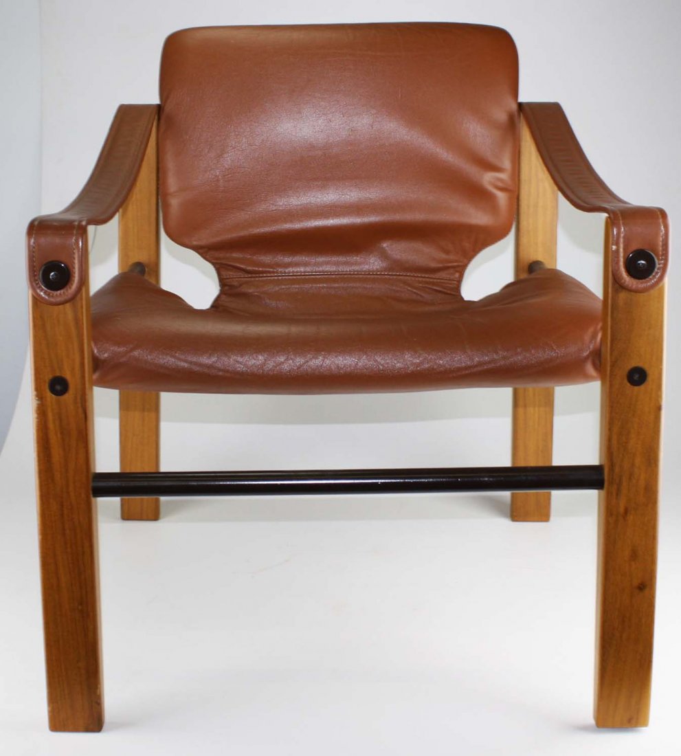 Pair of midcentury leather sling chairs (1 of 8)