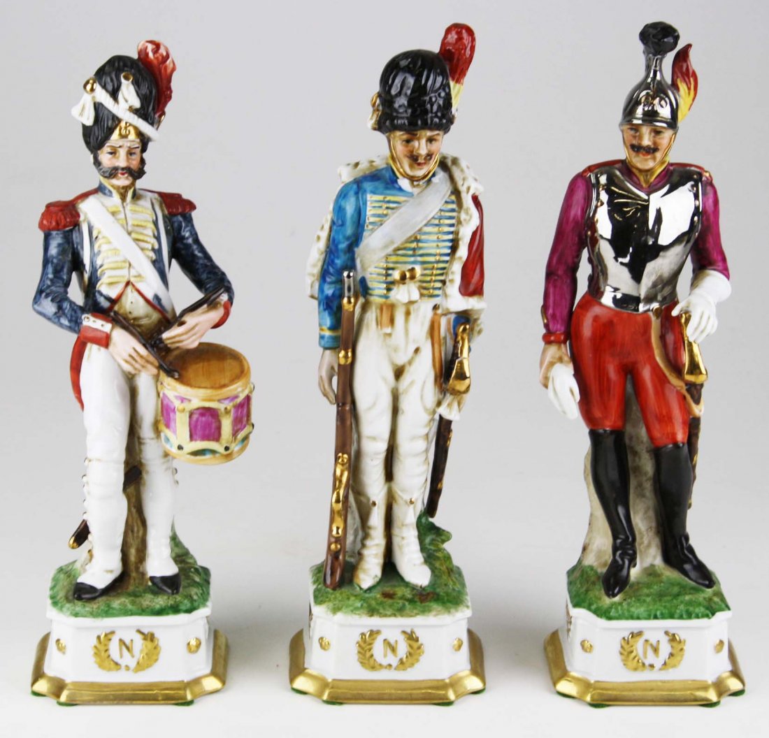 three 20th c. Capodimonte style porcelain figures of (1 of 7)