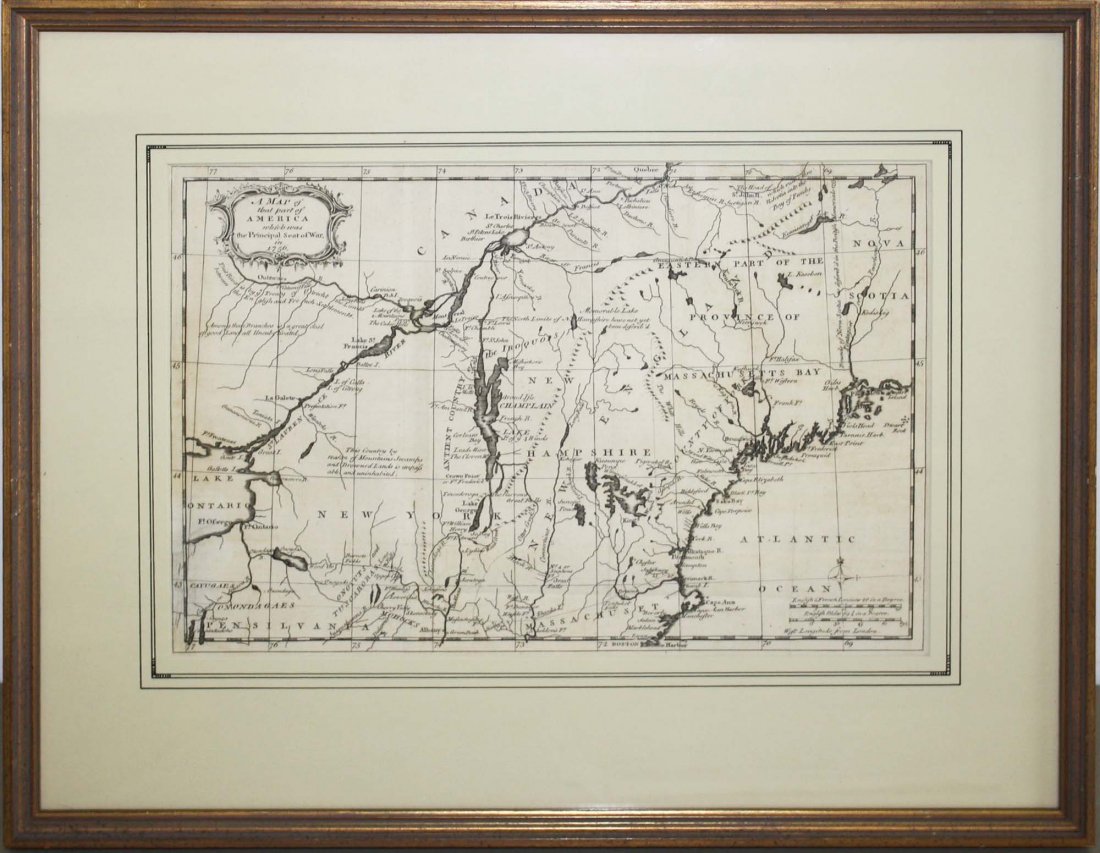 1757 Gentleman's Magazine map of that part of America: 1757 Gentleman's Magazine map of that part of America which was the principal seat of war in 1756, 8.75 by 13.25 inches, creases as published
