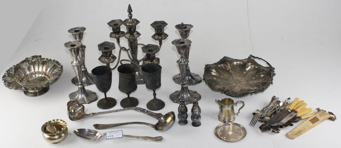 Large lot of various silver plate. (1 of 1)