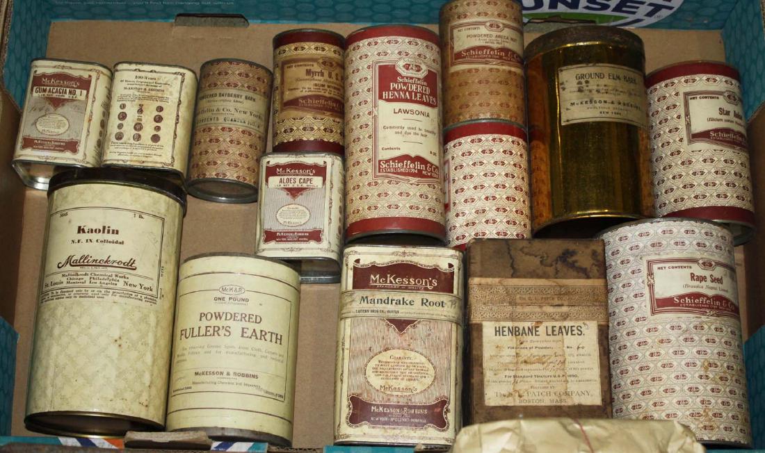 early 20th c crude drugs, roots, leaves, powders (1 of 5)