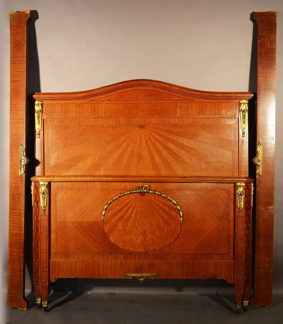 French Louis XIV Style Satinwood & Marquetry Bed (1 of 1)
