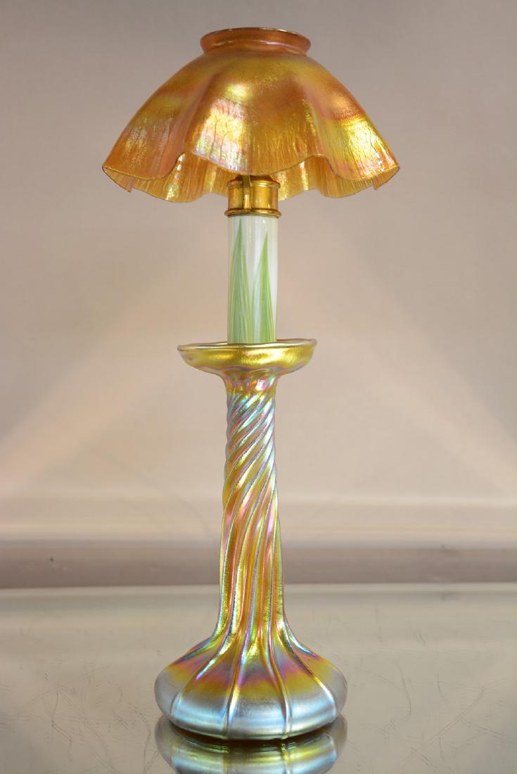 Tiffany Favrille Art Glass Candlestick Lamp (1 of 1)