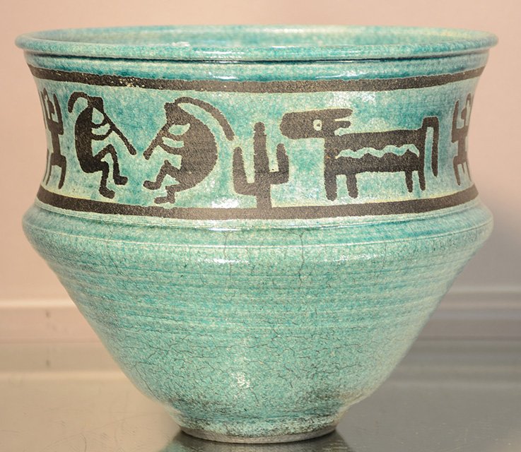 Rick Lowenkamp Southwestern Pottery: Rick Lowenkamp Southwestern Potterytraditional pot, 8”t x 10”w, Ca. 1980.