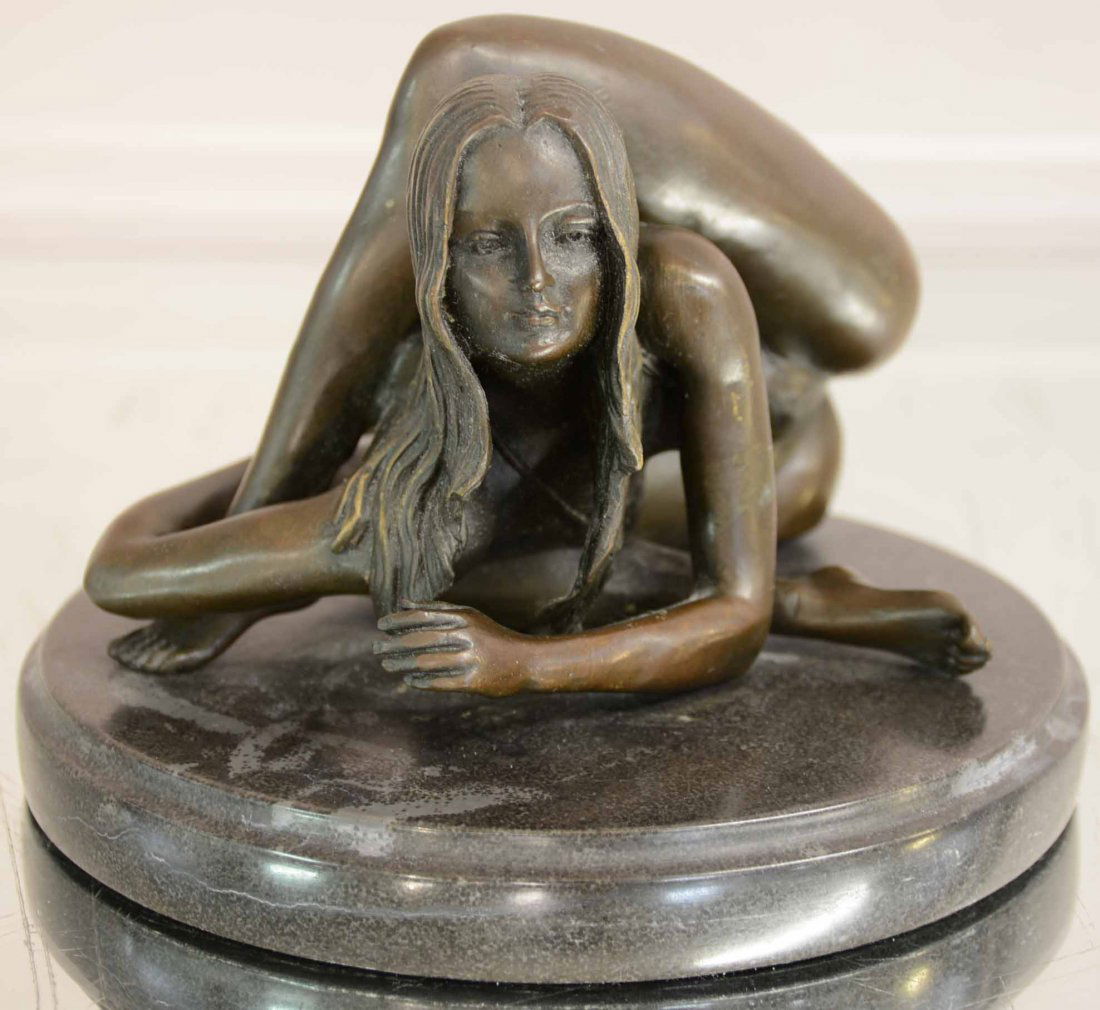 J. Pitour Bronze Statue of a Girl in a Bikini (1 of 4)