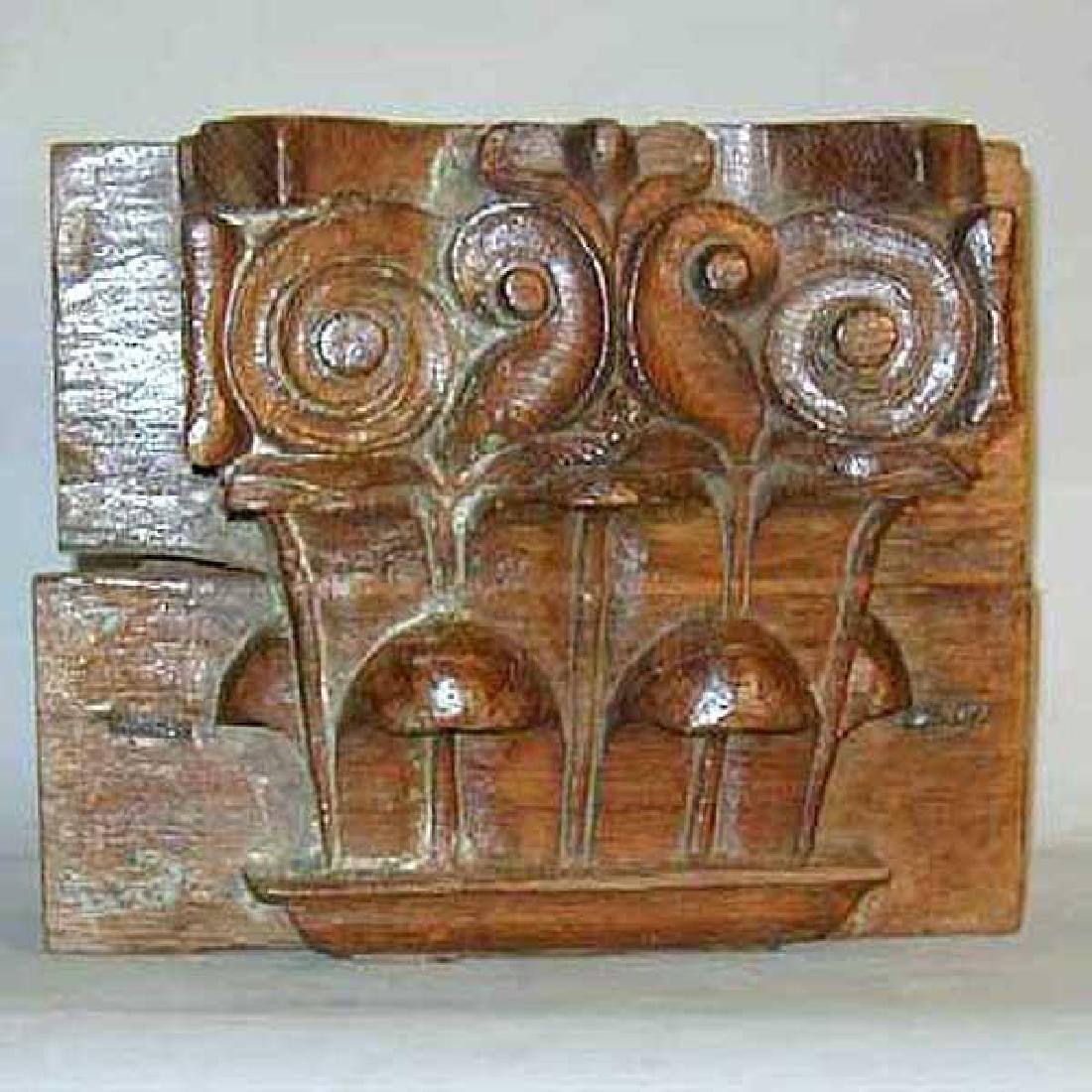 Four Teak Architectural Pilaster Capitals (1 of 4)