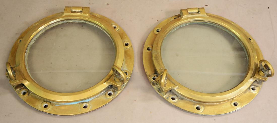 Two Vintage Brass Ships Portholes (1 of 1)