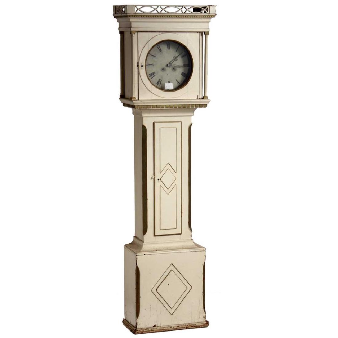 Danish Painted and Gilt Pine Grandfather Clock (1 of 7)