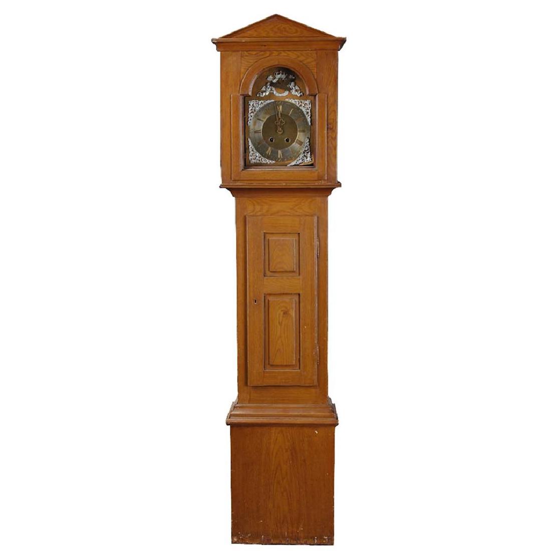 Danish R. Christensen Faux Oak Grandfather Clock (1 of 4)