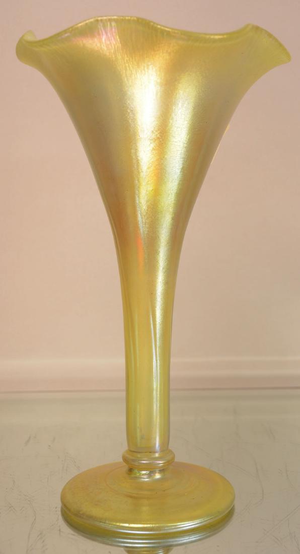 Large Art Nouveau Gold Iridescent Art Glass Vase (1 of 5)