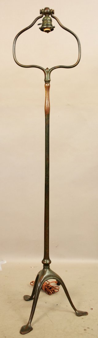 American Tiffany Studios Art Nouveau Bronze Floor Lamp (1 of 8)