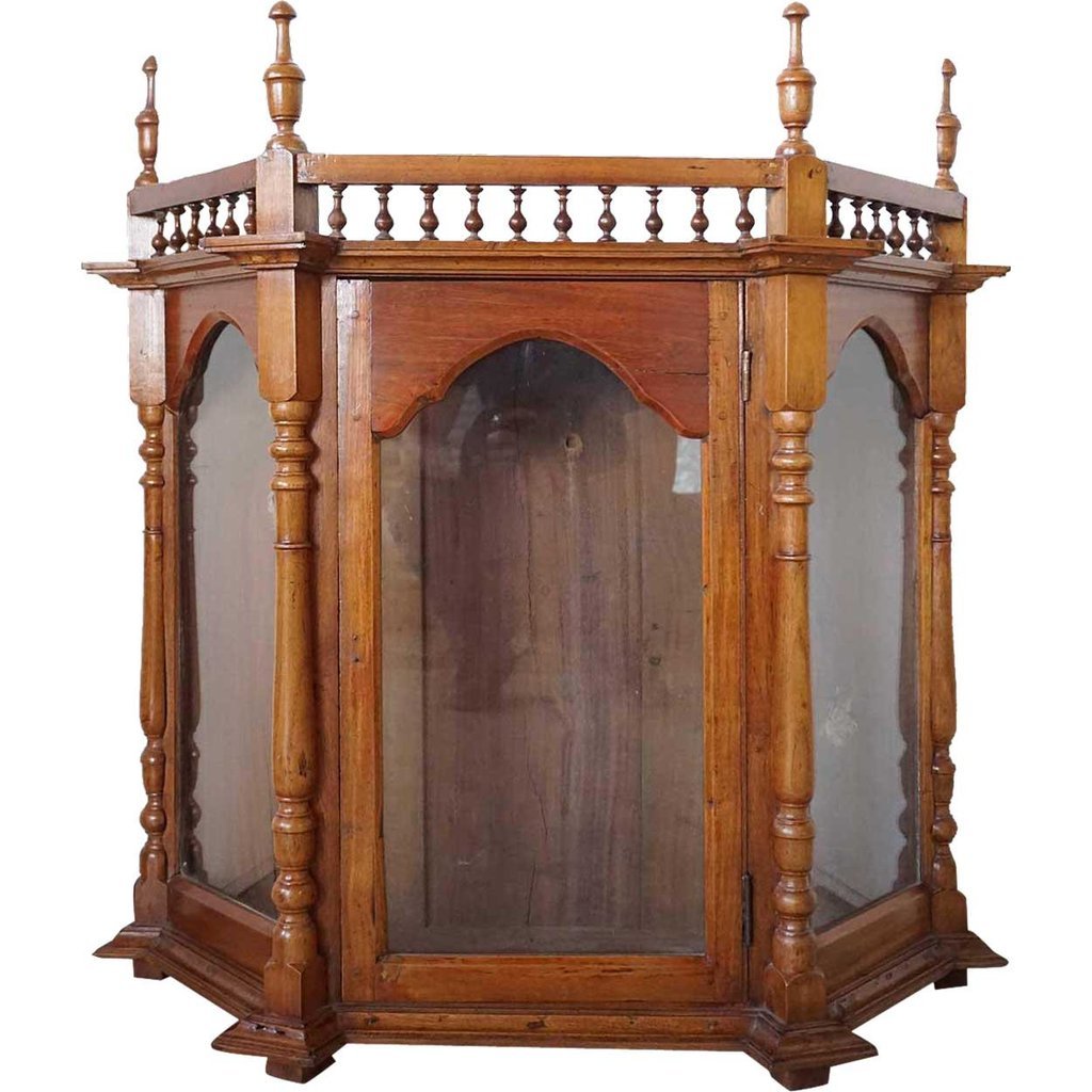Indo-Portuguese Gothic Revival Teak Wall Shrine Display (1 of 5)