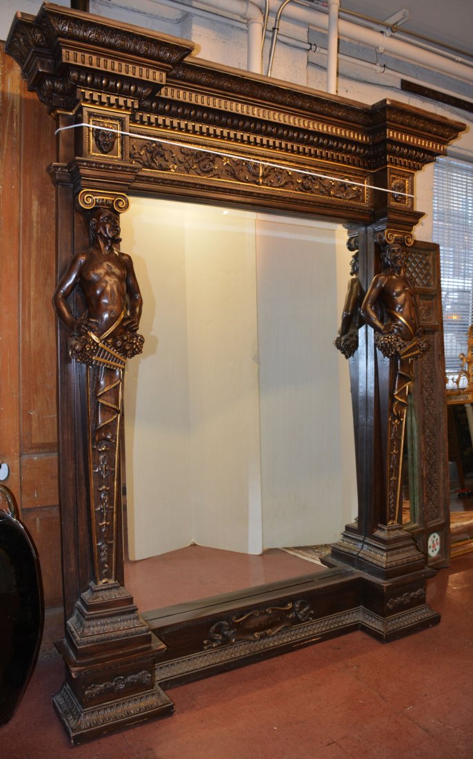 Italian Renaissance Style Blackmore Carved Hall Mirror (1 of 4)