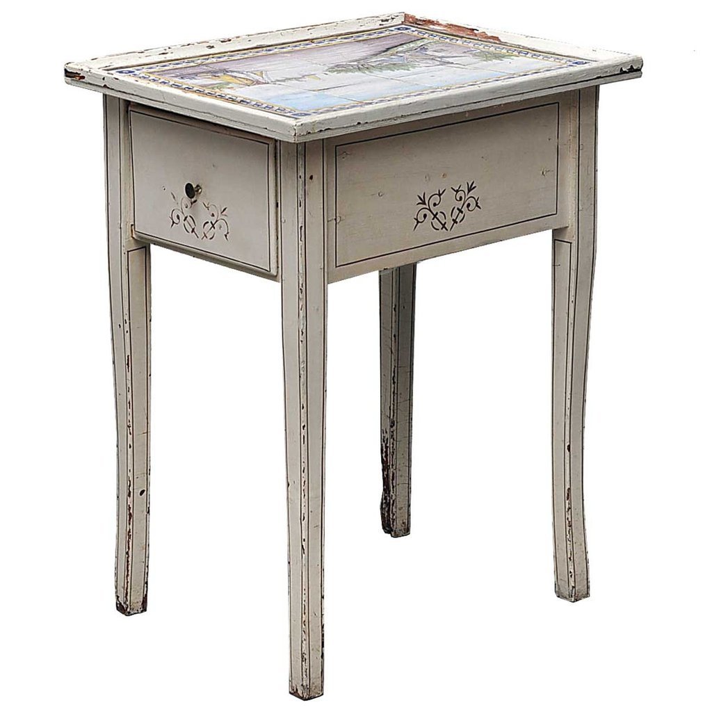 Dutch Tile-Top Painted Pine Side Table Ex. Anni & Bent (1 of 6)