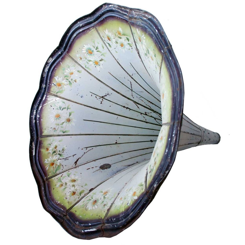 American Floral Painted Tin Victrola Horn (1 of 4)