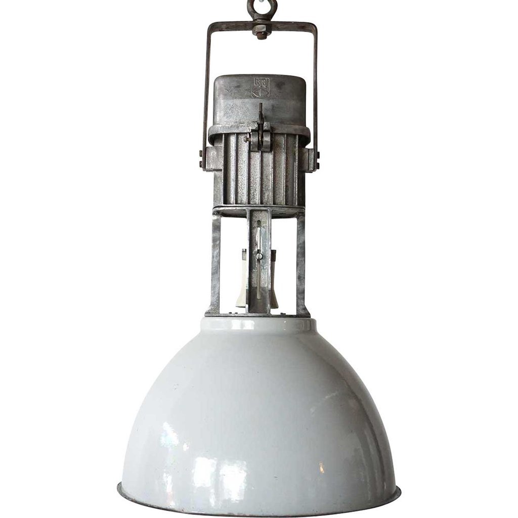 Four Vintage Industrial Enamel Shade Hanging Lights (1 of 8)
