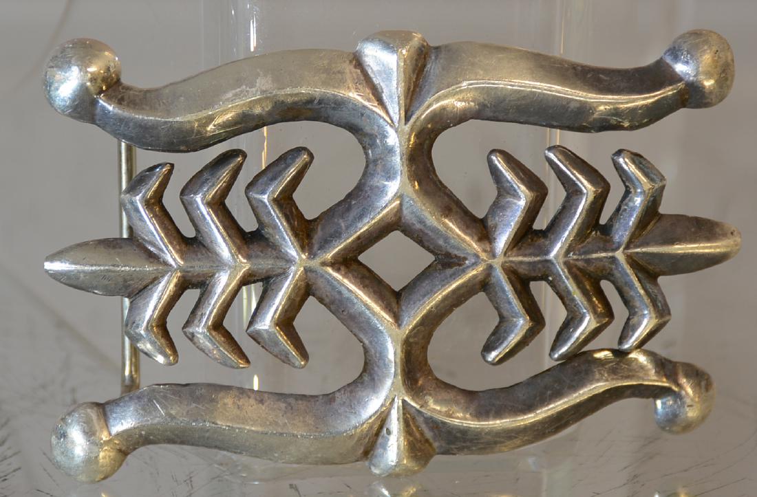 Navajo Indian Sterling Silver Belt Buckle (1 of 2)