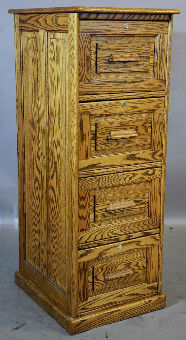 4 Drawer Oak File Cabinet (1 of 1)