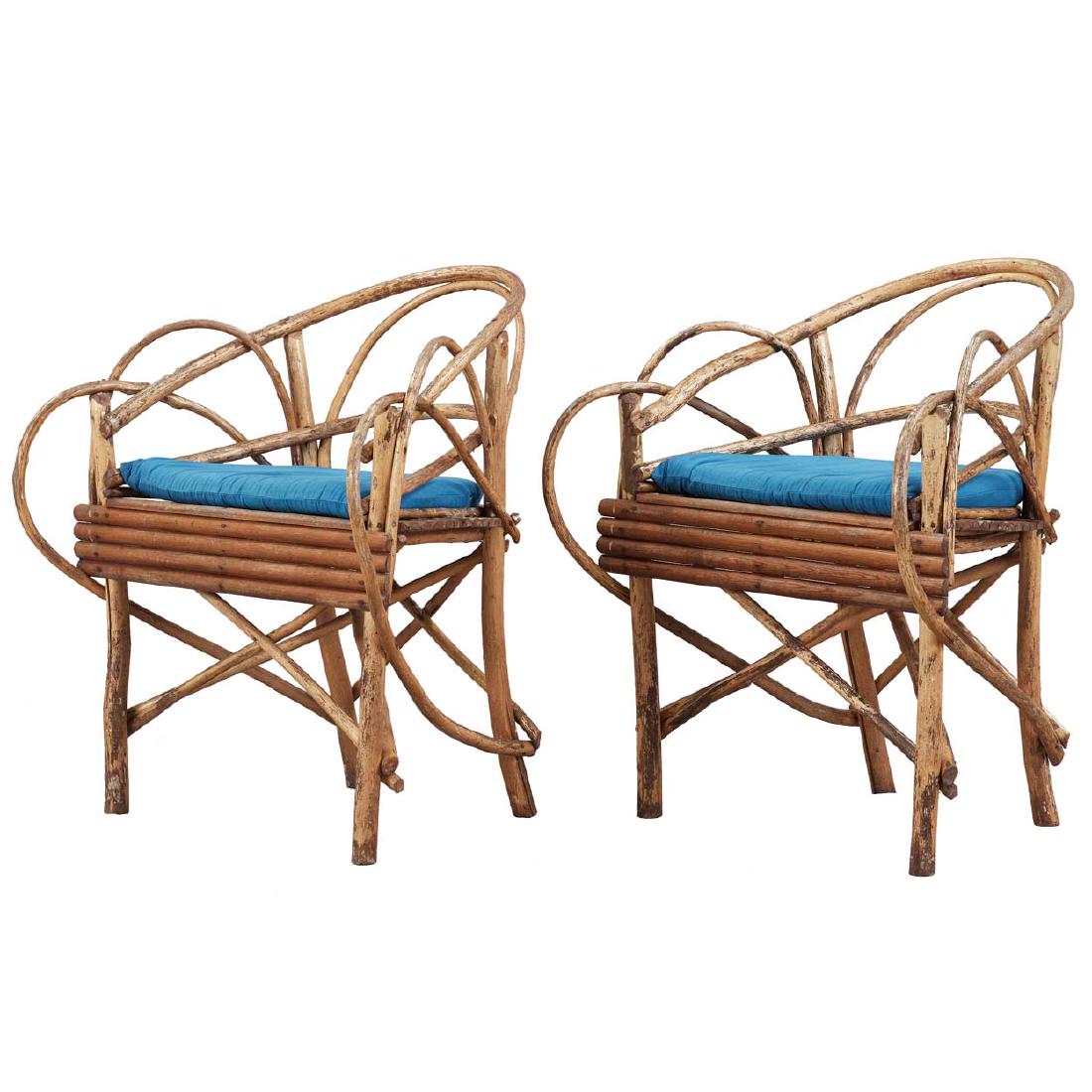 Pair of Swedish Rustic Birch Twig Veranda Armchairs (1 of 3)