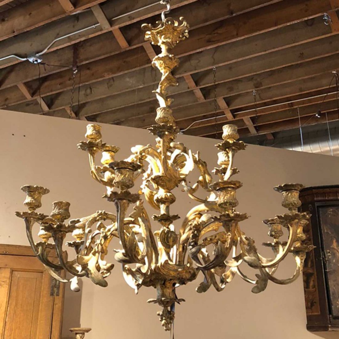 French Louis XV Style Bronze 18-Light Chandelier (1 of 6)