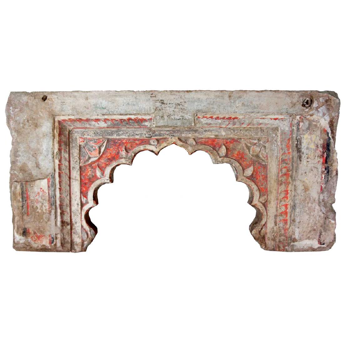 Indian Painted Limestone Architectural Arch (1 of 6)