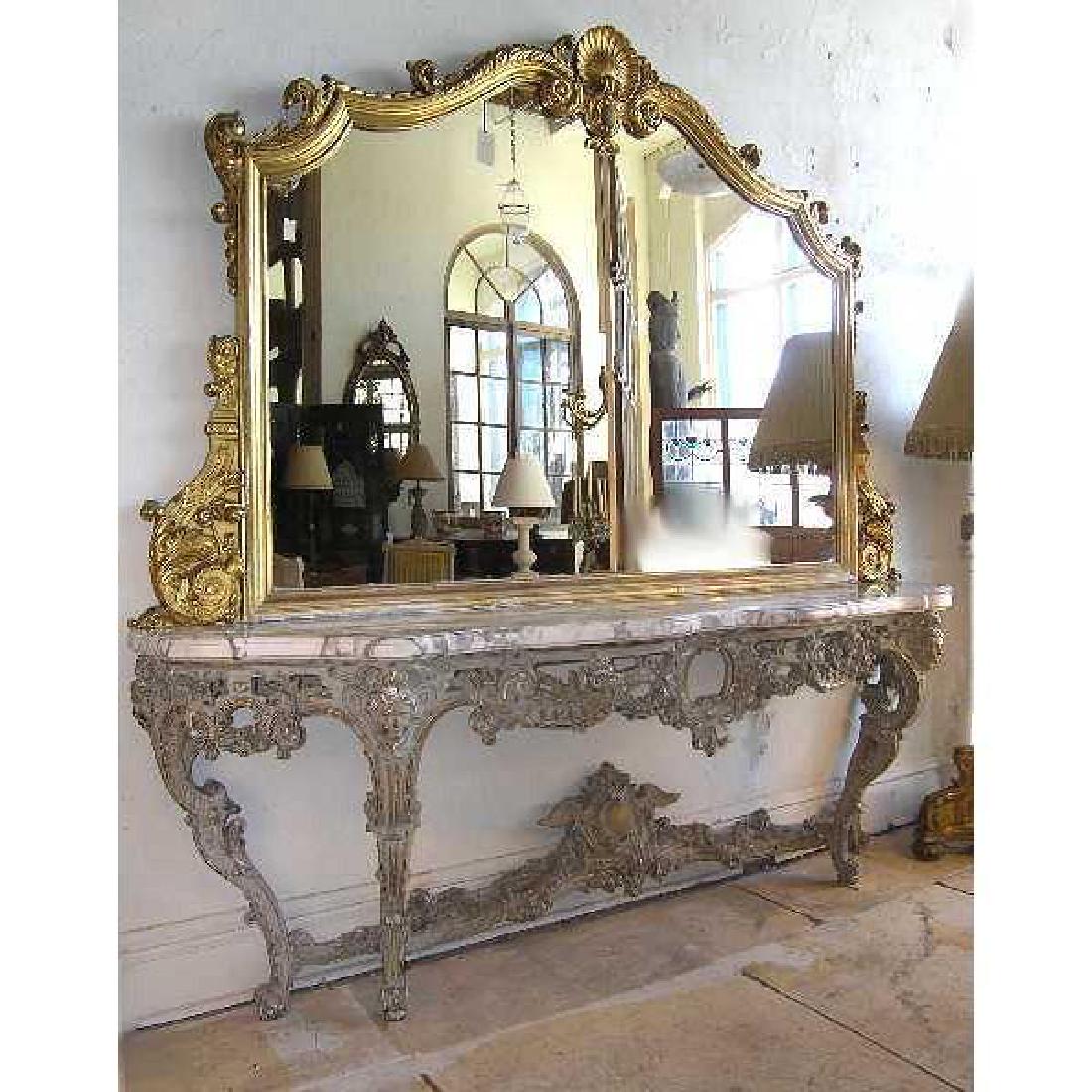 Large Italian Rococo Style Painted Console & Mirror (1 of 8)