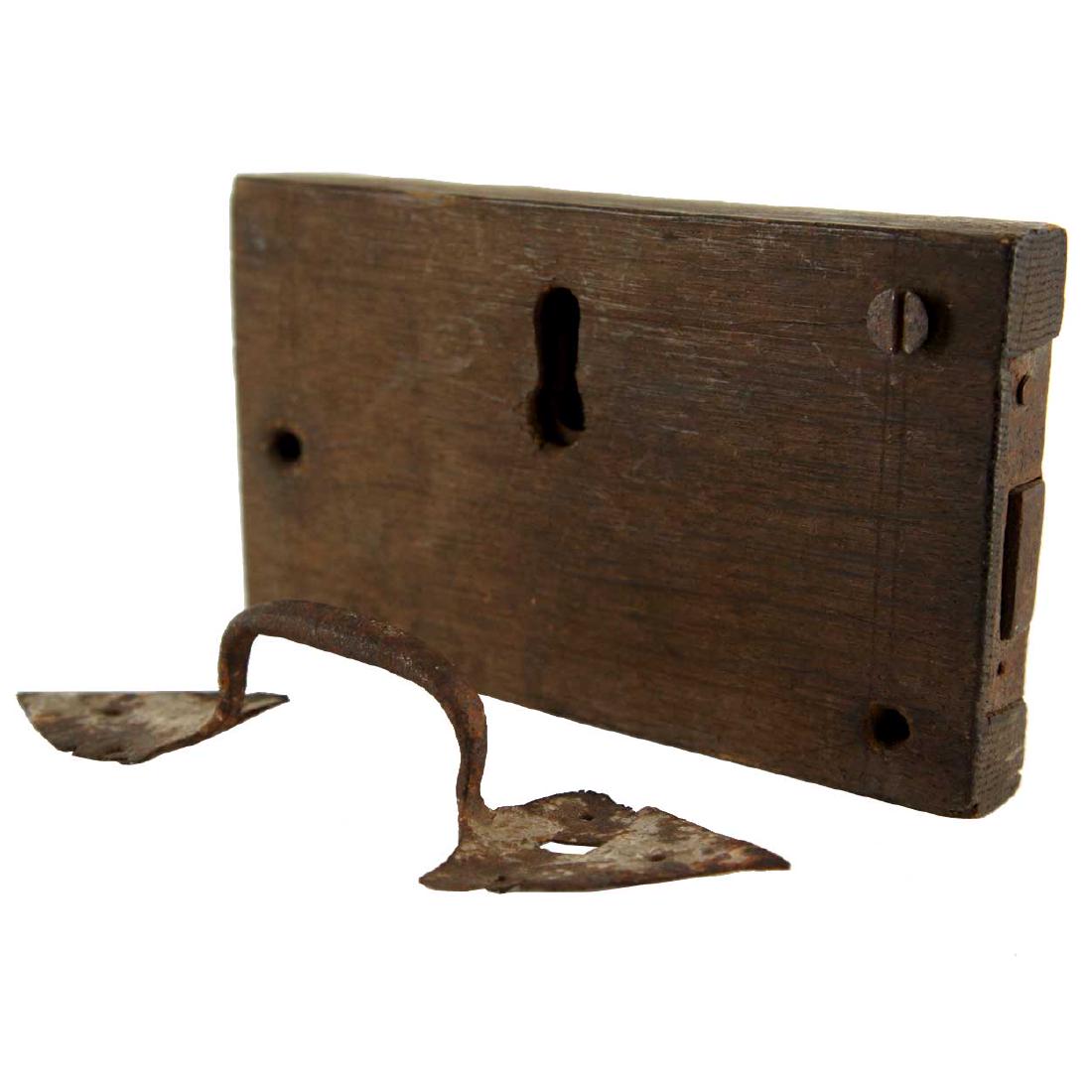 Iron and Wood Lock Box, Handle and Key (1 of 3)