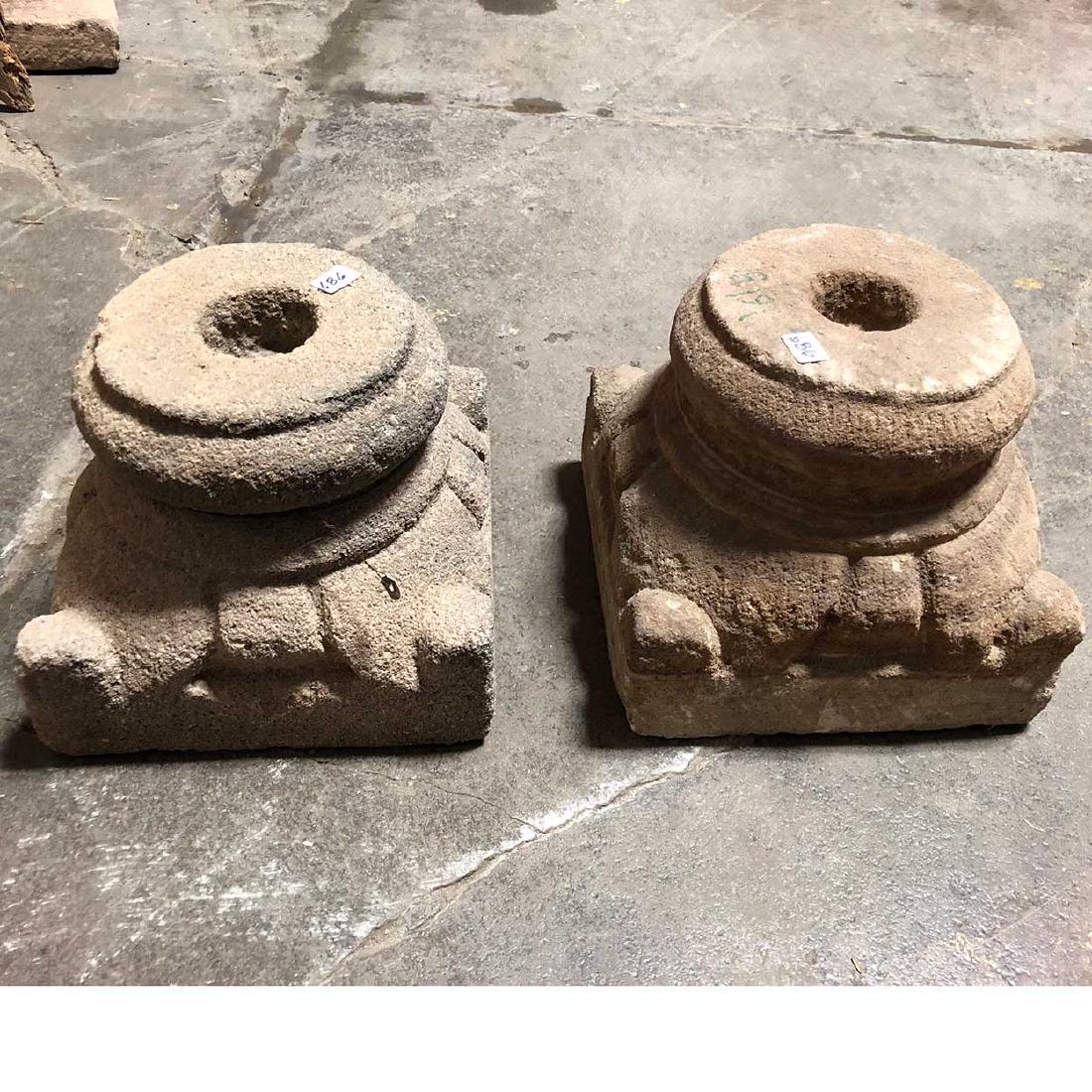 Pair of Indian Sandstone Pillar Bases (1 of 2)