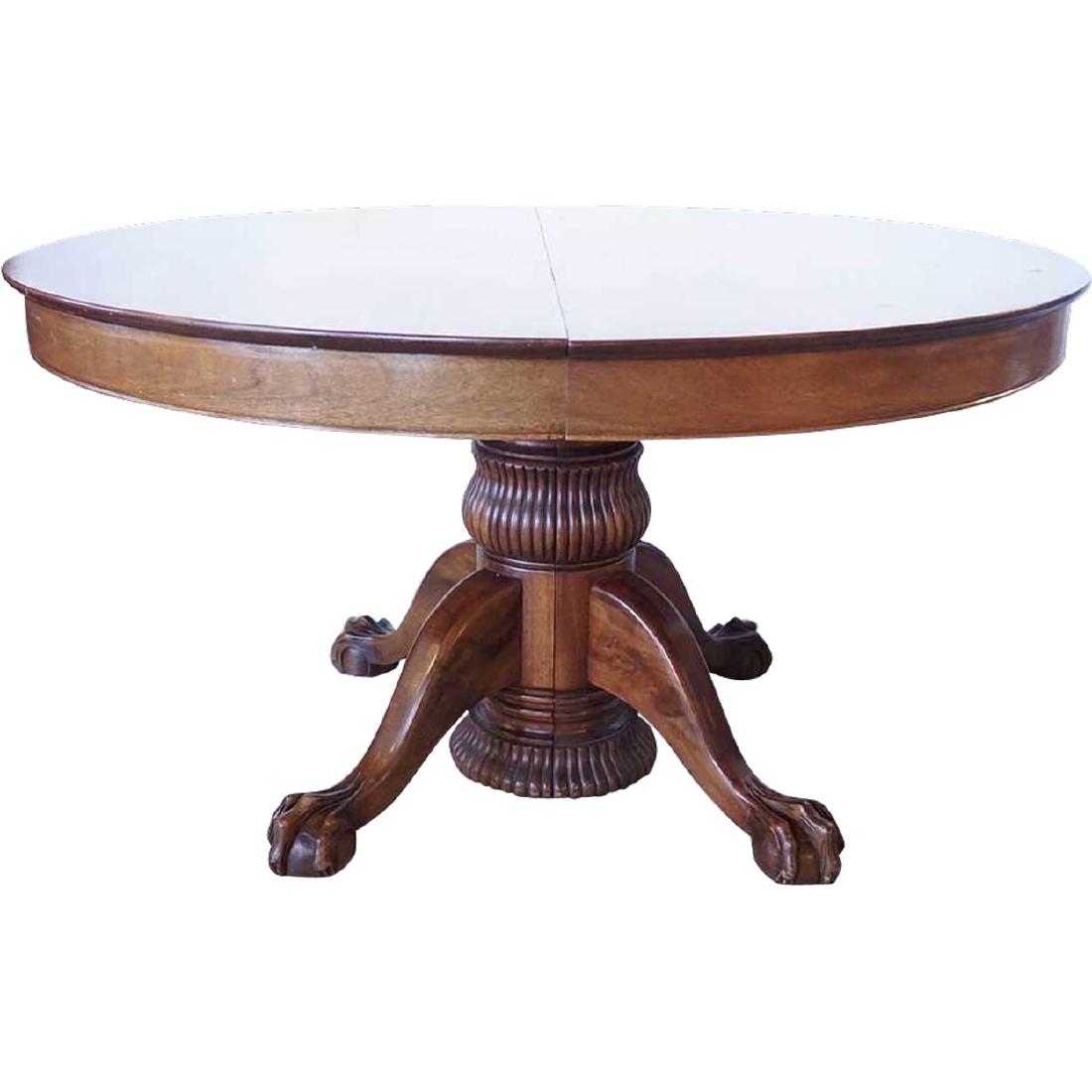 American Victorian Mahogany Pedestal Oval Dining Table (1 of 13)