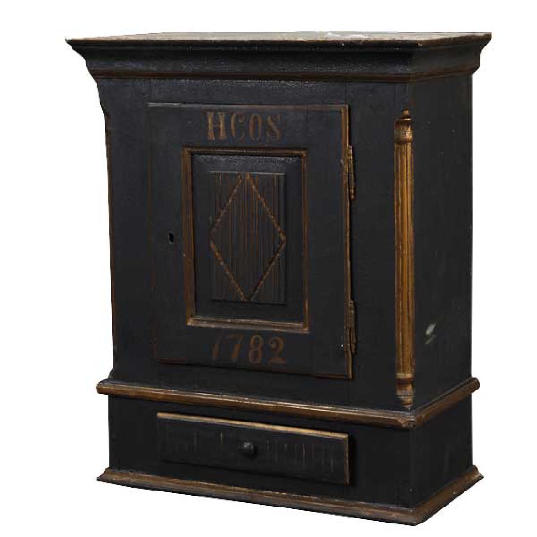 Small Danish Painted Pine Hanging Cupboard (1 of 6)