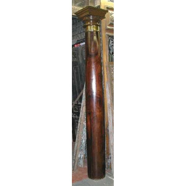 2 Brass Mounted Solid Rosewood and Teak Pillars (1 of 1)