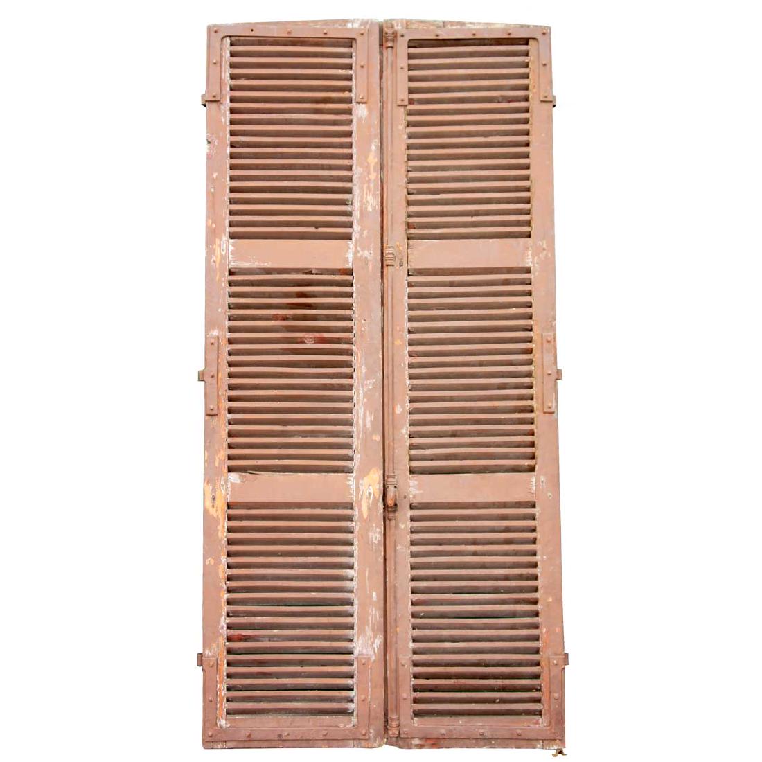 Pair Large French Provincial Louvered Shutters (1 of 8)