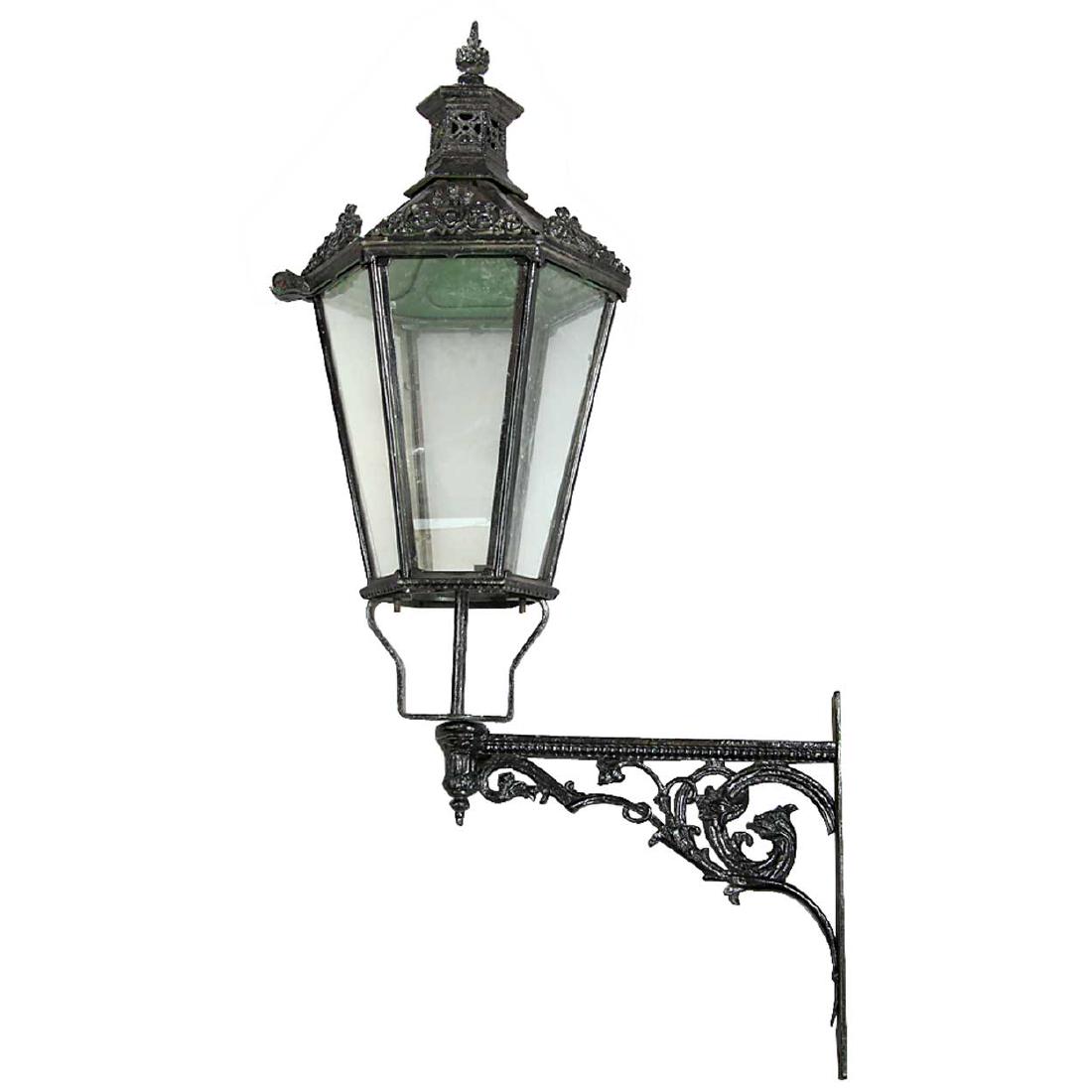 Large English Victorian Painted Iron Bracket Lantern (1 of 3)