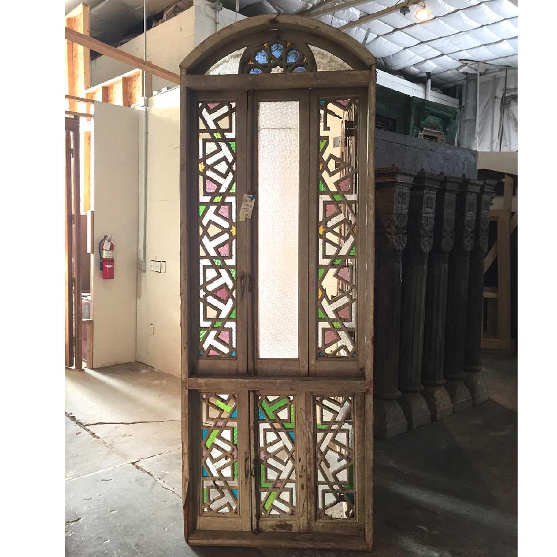 Large Moorish Fretwork Pine Arched Window (1 of 4)