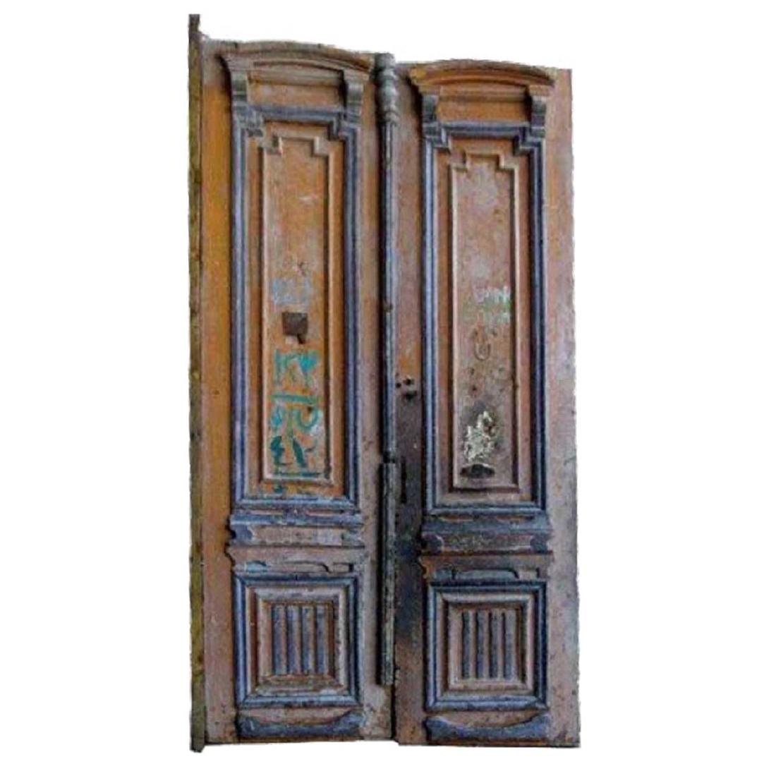 French Colonial Painted Pine Double Door (1 of 4)