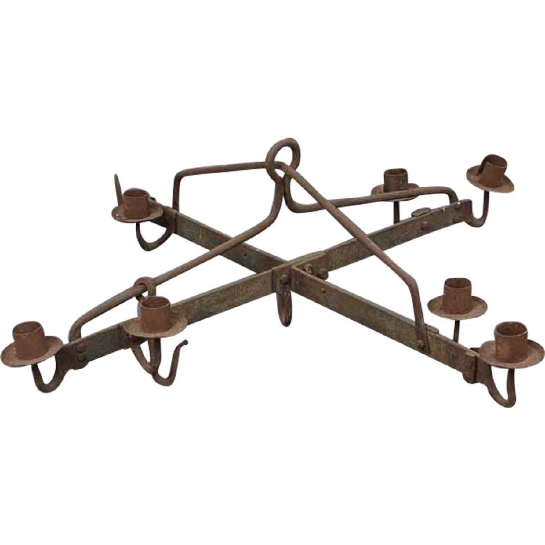 Danish Medieval Style Wrought Iron 7-Light Chandelier (1 of 4)
