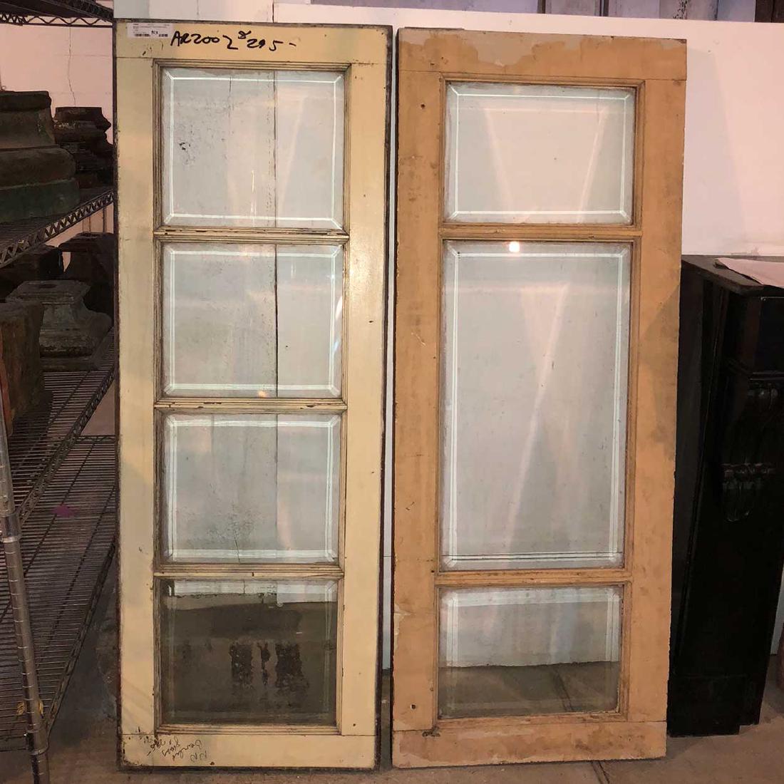 Pair Argentine Painted Mahogany Framed Beveled Glass Wi (1 of 1)