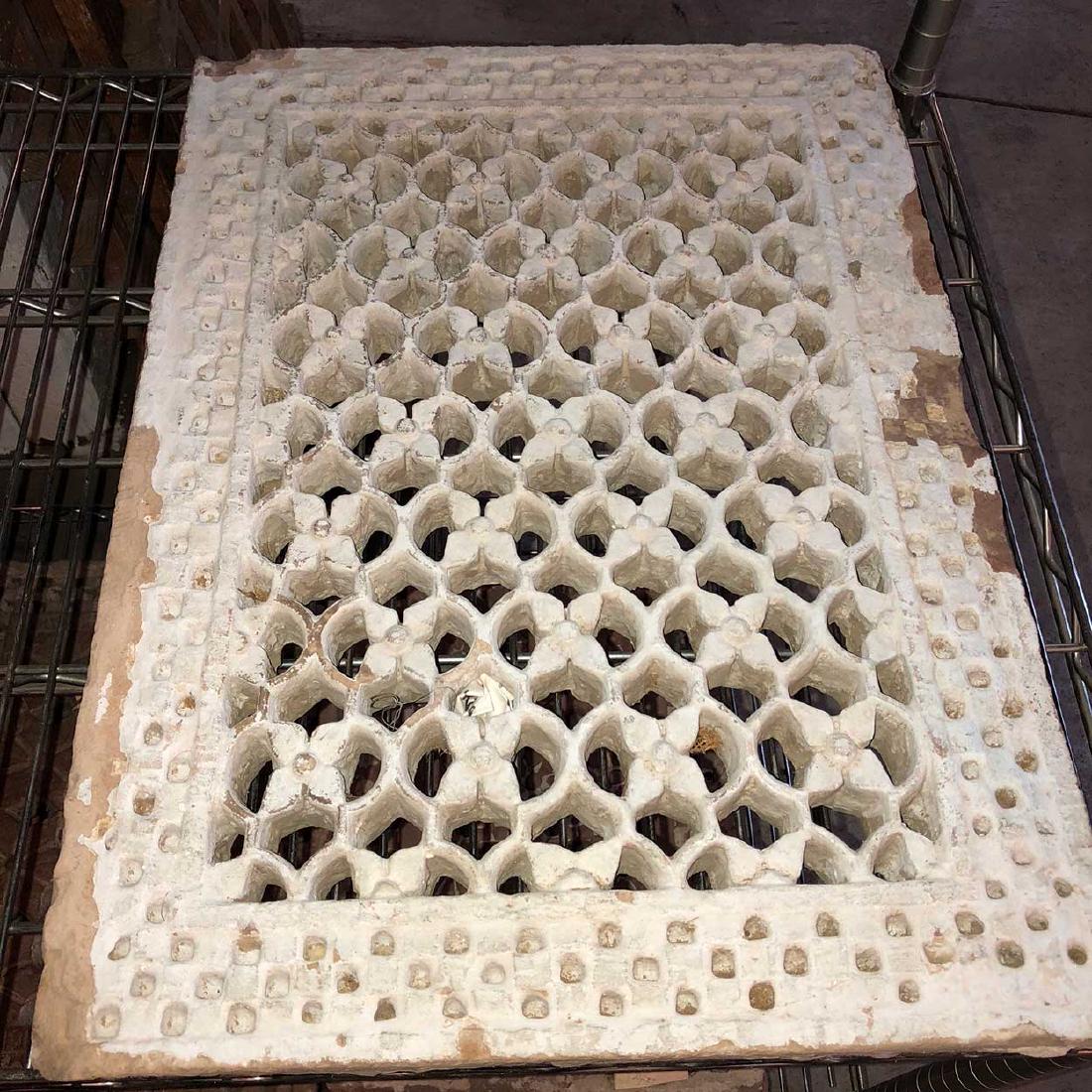 Indian Raj Period Painted Stone Window Screen (1 of 2)