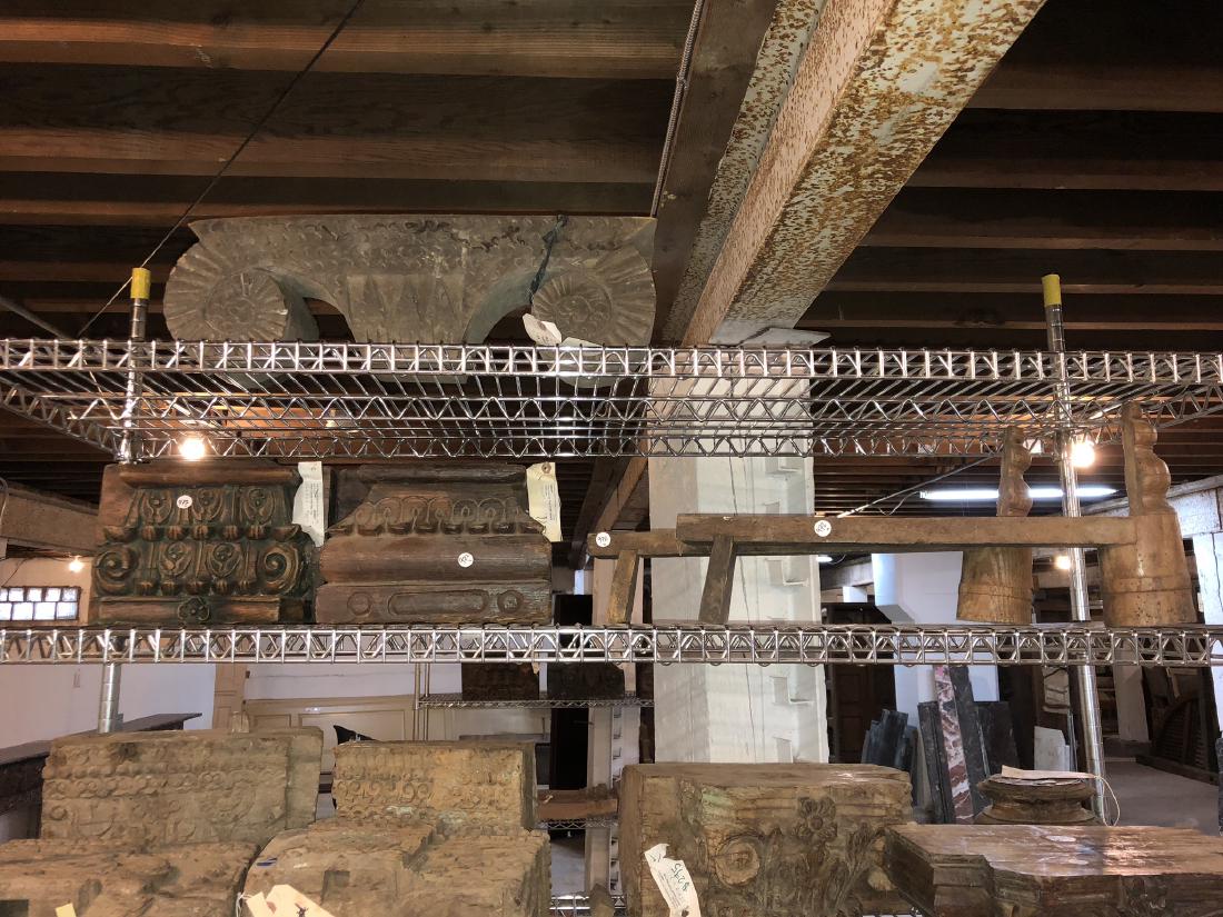 4 Teak Architectural Pilaster Capitals (1 of 4)