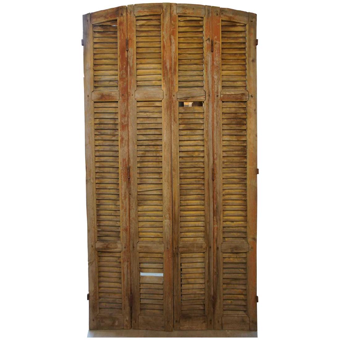 Large French Pine Arched Double Door Shutters (1 of 11)