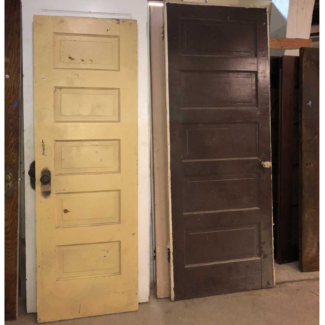 Nine American Victorian Painted Panel Single Doors (1 of 1)