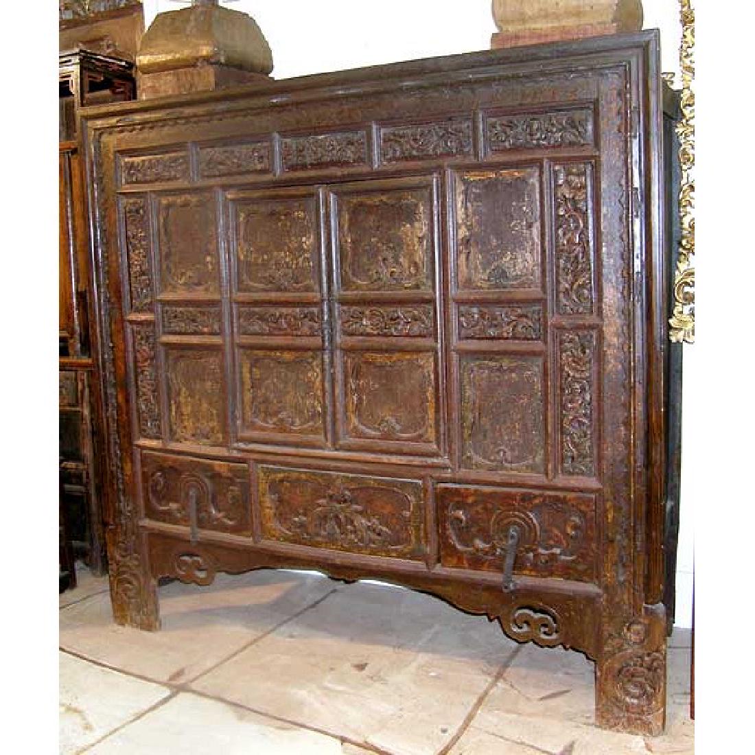 Large Early Chinese Pine Cupboard (1 of 7)