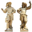 Important Pair ALEXANDER CALANDRELLI Lansquenet Statues