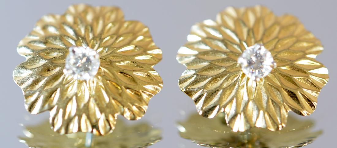 14K Yellow Gold Solitaire Diamond Earrings (1 of 1)